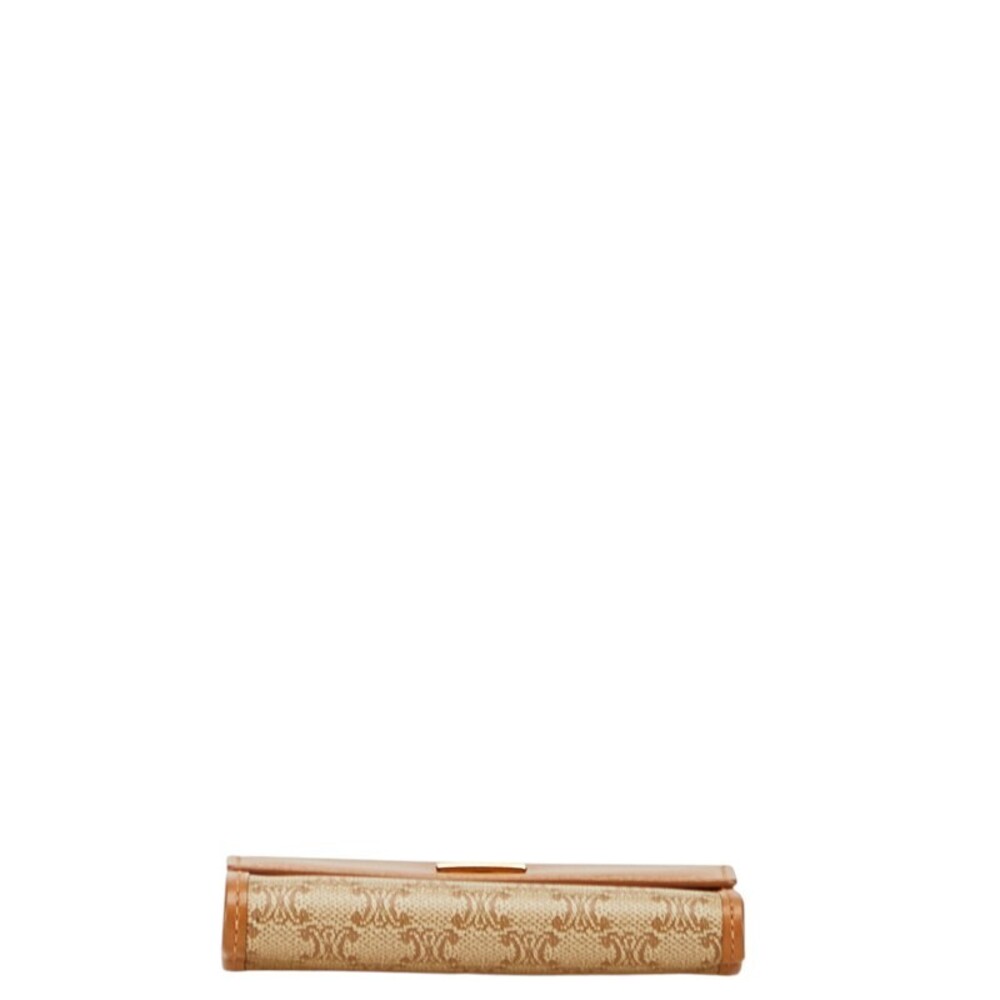Celine clasp Macadam trifold brown beige leather wallet - Picture 3 of 10